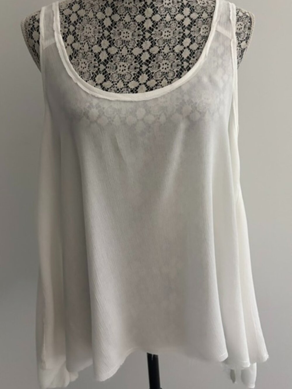 NWT Ivory Free People Scoop Neck Drapey Tank Top - Small